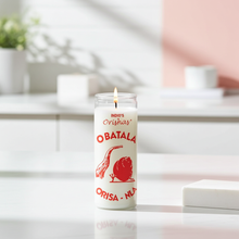 OBATALA-ORISHAS White 7 Day Candle devotional glass candle for prayer, spiritual offerings, and sacred ritual practice.