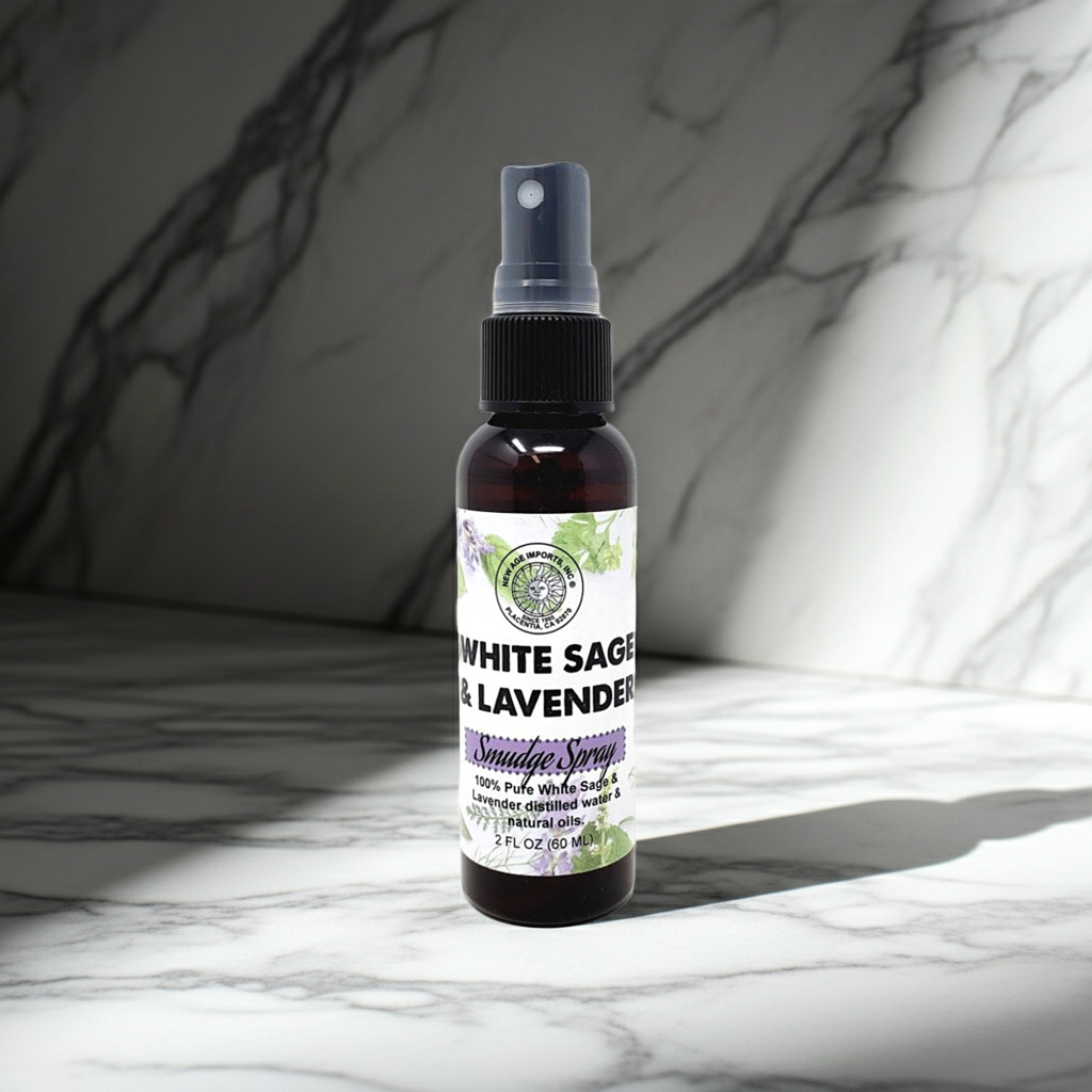 White sage and lavender smudging spray for clearing negative energy
