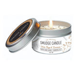 White Sage & Cinnamon Smudge Candle jar candle for spiritual cleansing, relaxation, and home ritual use.