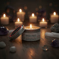 White Sage & Dragon's Blood smudge candle for spiritual cleansing, meditation, and ritual use.