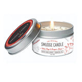 White Sage & Dragon's Blood smudge candle for spiritual cleansing, meditation, and ritual use.