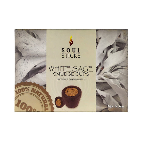 White Sage Incense Smudge Cups (6 Cups) for smudging, cleansing rituals, and purifying your space.