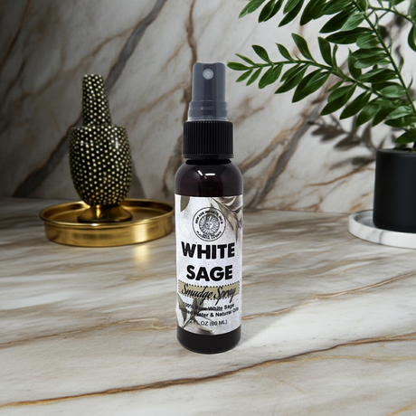 New Age white sage spray used for aura and space cleansing rituals
