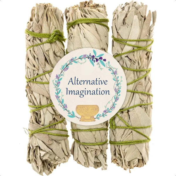 White Sage Smudge Sticks meditation kit with bundled sage sticks for spiritual cleansing, meditation, and energy clearing rituals.