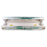 White Wash Wood incense box burner in green, side view