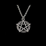 Wiccan pentagram star pendant necklace for everyday jewelry, pagan-inspired accessories, and gift giving.