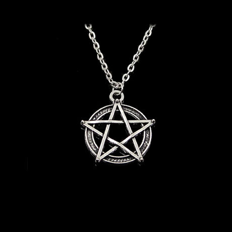Wiccan pentagram star pendant necklace for everyday jewelry, pagan-inspired accessories, and gift giving.