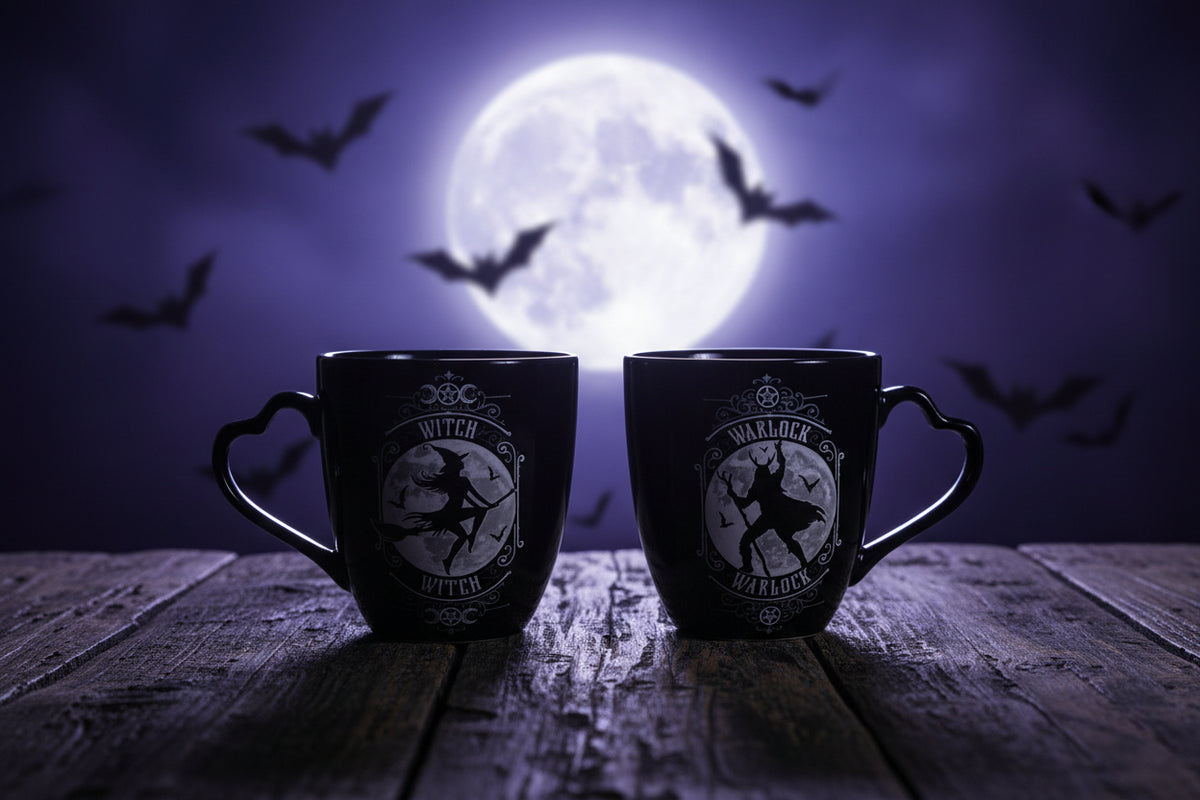 Witch & Warlock Mug Set, front view