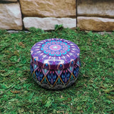 Witchcraft ritual tin candle with crystals for spell candles, altar work, and magical practice.