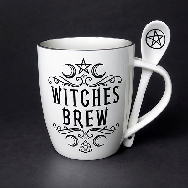 Witches Brew Mug and Spoon Set for tea and coffee, featuring witchy design