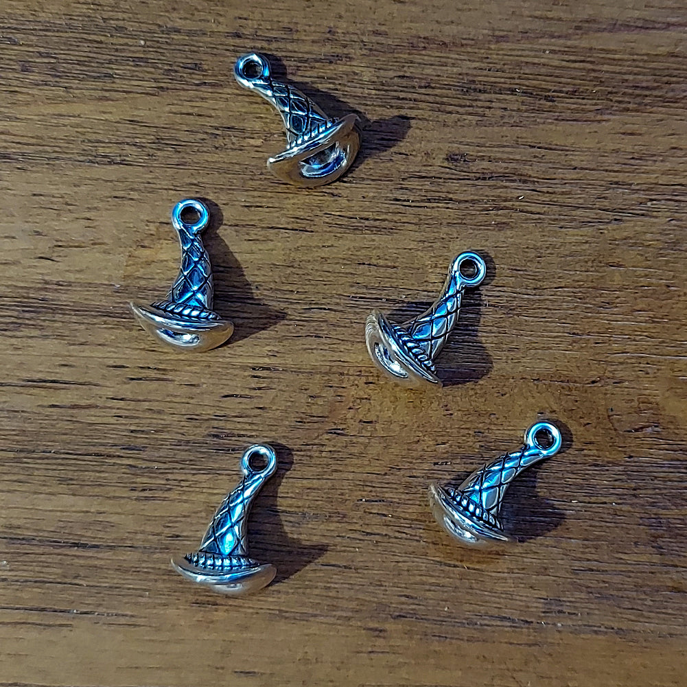 Witches Hat Charm, large size, pendant for jewelry making and altar decoration