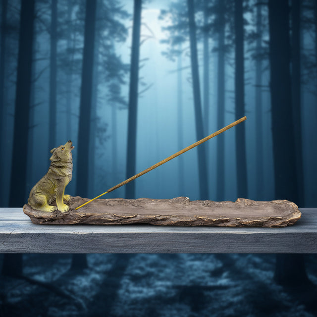 Wolf Call incense holder for burning incense sticks during meditation and ritual use