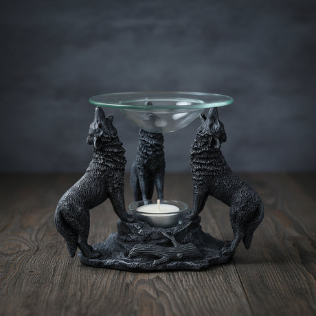 Wolves oil burner for warming fragrance oils and creating a relaxing home atmosphere