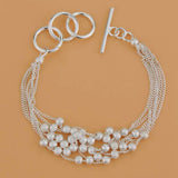 Women’s 925 Sterling Silver Romantic Heart Chain Bracelet jewelry bracelet for date nights, gift giving, and stylish daily wear.