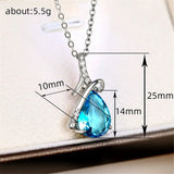 Women’s Blue & White Teardrop CZ pendant with shimmering cubic zirconia accent for party wear, wedding guest outfits, and gifting.