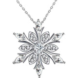 Women’s Silver-Plated Snowflake Necklace pendant accessory for festive wear, holiday events, and stylish daily use.
