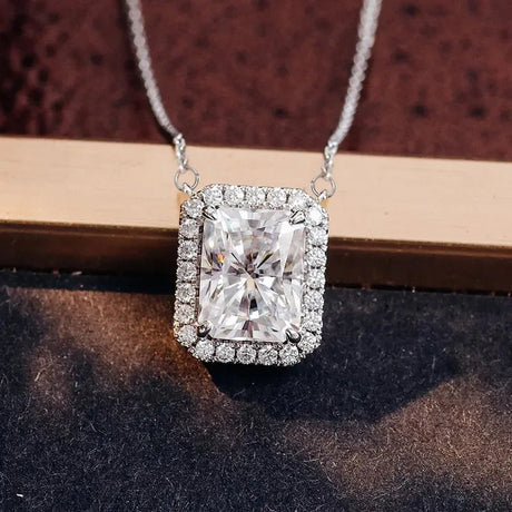 Women’s geometric CZ pendant necklace with sparkling pendant for everyday accessorizing, outfit styling, and gift giving.