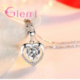 Women’s heart necklace with Austrian crystal pendant for layering, date night styling, and thoughtful gift use.
