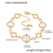 Women’s luxury charm bracelet with square glass details for stylish everyday use, party outfits, and jewelry gifting.