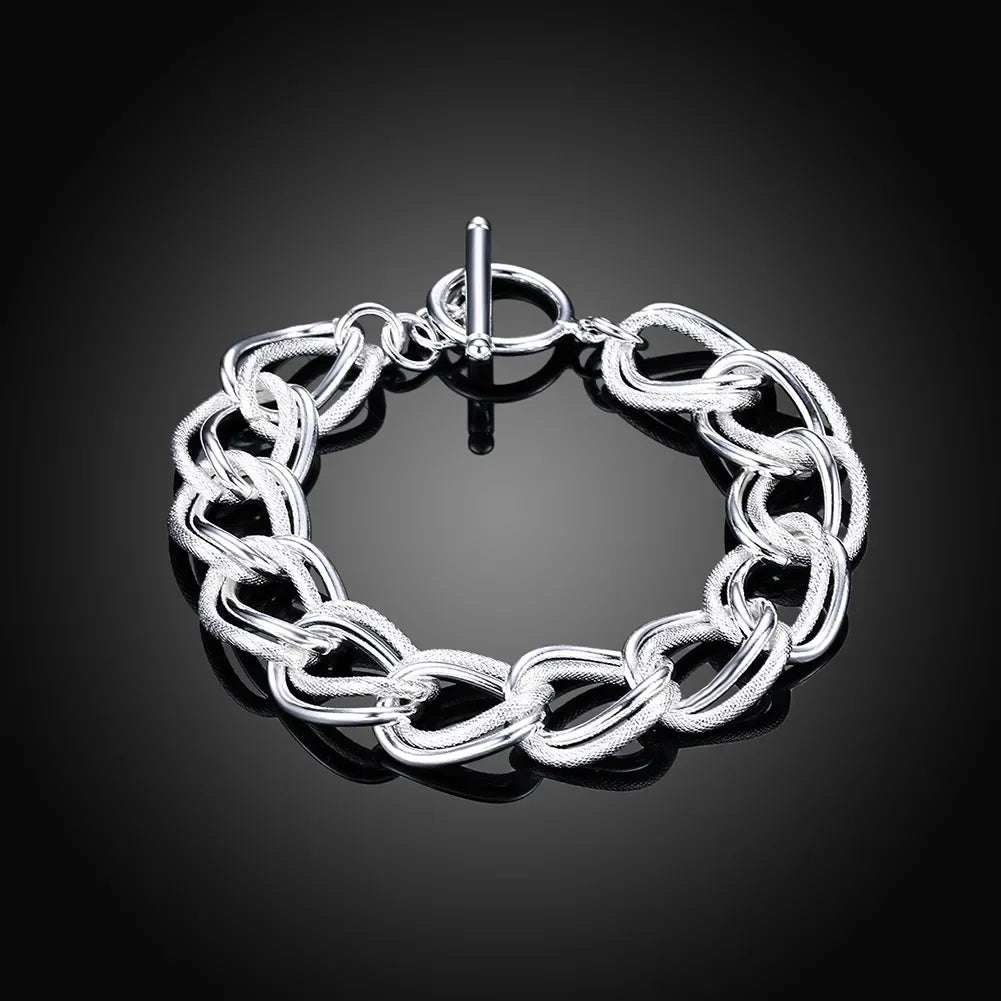 Women’s Noble chain bracelet in 925 silver for everyday fashion wear, stacking, and jewelry gifting.