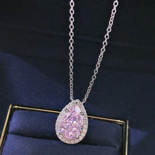 Women’s Pink & Yellow Zircon teardrop pendant necklace for date nights, formal events, and polished outfit coordination.