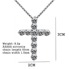 Silver Box Chain with Crystal Cross Pendant necklace for daily accessorizing, church wear, and elegant fashion use.