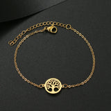 Stainless Steel Fortune Tree Charm Bracelet jewelry bracelet for everyday fashion, symbolic use, and special occasion gifting.