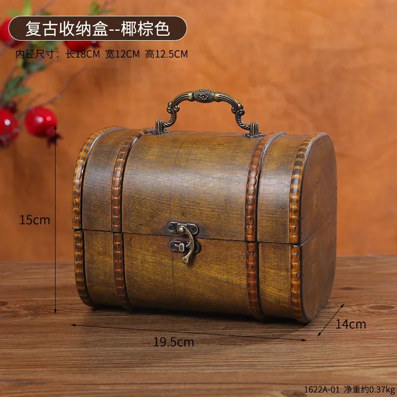 Retro Wooden Portable Storage Box carry box for transporting personal items, tools, and compact storage needs.