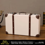 Wooden handheld storage organizer with retro look for arranging cosmetics, craft tools, and personal accessories.