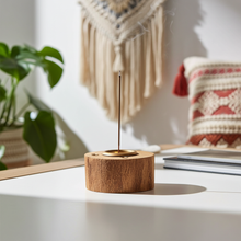 Wooden incense cone and stick burner holder for meditation and daily use