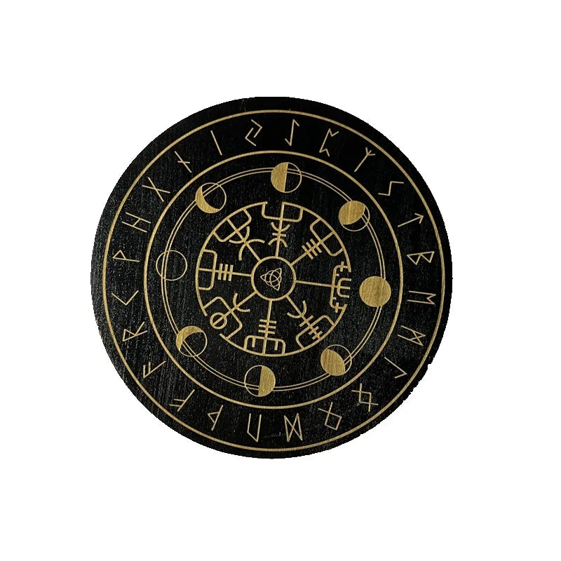 Wooden occult pendulum divination board for mystical readings, spiritual rituals, and pendulum use.