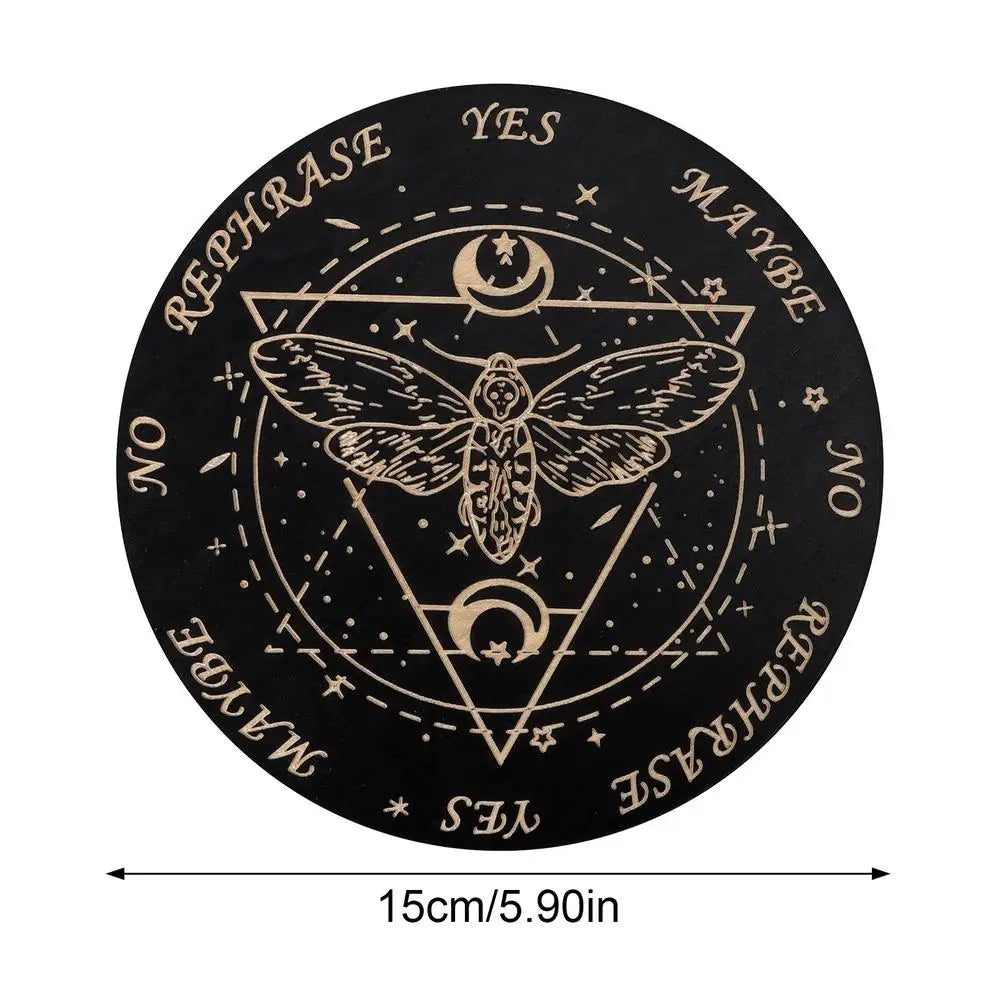Wooden pendulum board for altar use, pendulum divination, and daily spiritual rituals.