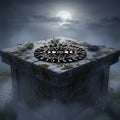 Wooden Pendulum Board Moon Phases divination board for pendulum reading, spiritual guidance, and altar use.