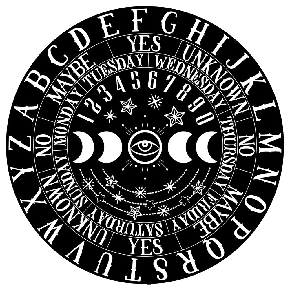 Wooden Pendulum Board Moon Phases divination board for pendulum reading, spiritual guidance, and altar use.