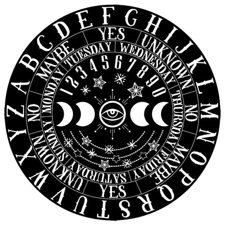 Wooden Pendulum Board Moon Phases divination board for pendulum reading, spiritual guidance, and altar use.