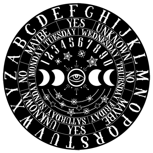 Wooden Pendulum Board Moon Phases divination board for pendulum reading, spiritual guidance, and altar use.