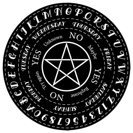 Wooden Pendulum Board Pentacle divination board for dowsing, spiritual guidance, and pendulum readings.