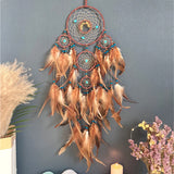 Woven Crystal Dream Catcher pendant for wall decor, relaxing bedroom accents, and boho-inspired home styling.