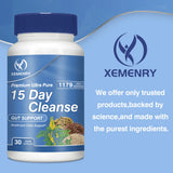 Xemenry detox capsules bottle for short-term cleanse programs and daily supplement use.