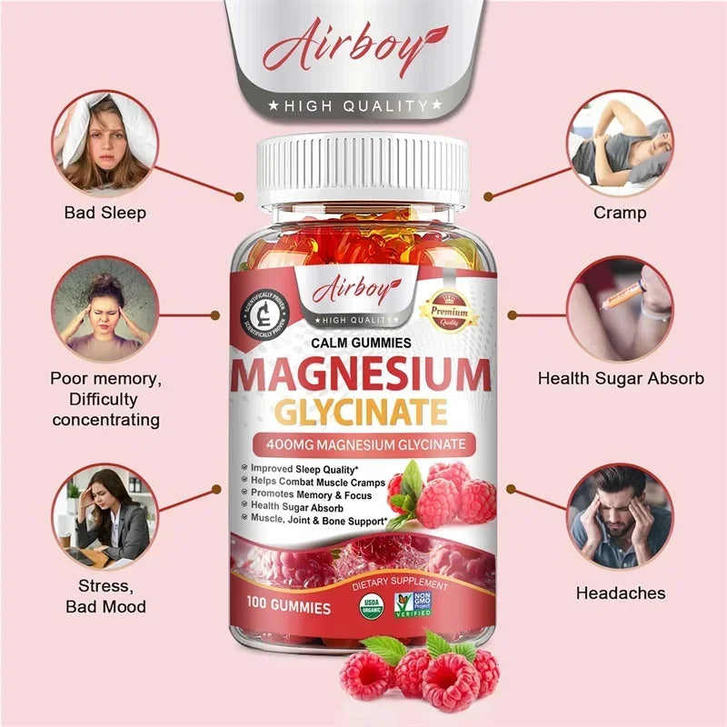 Xemenry Magnesium Glycinate Gummies supplement for daily magnesium intake, relaxation, and nerve function.