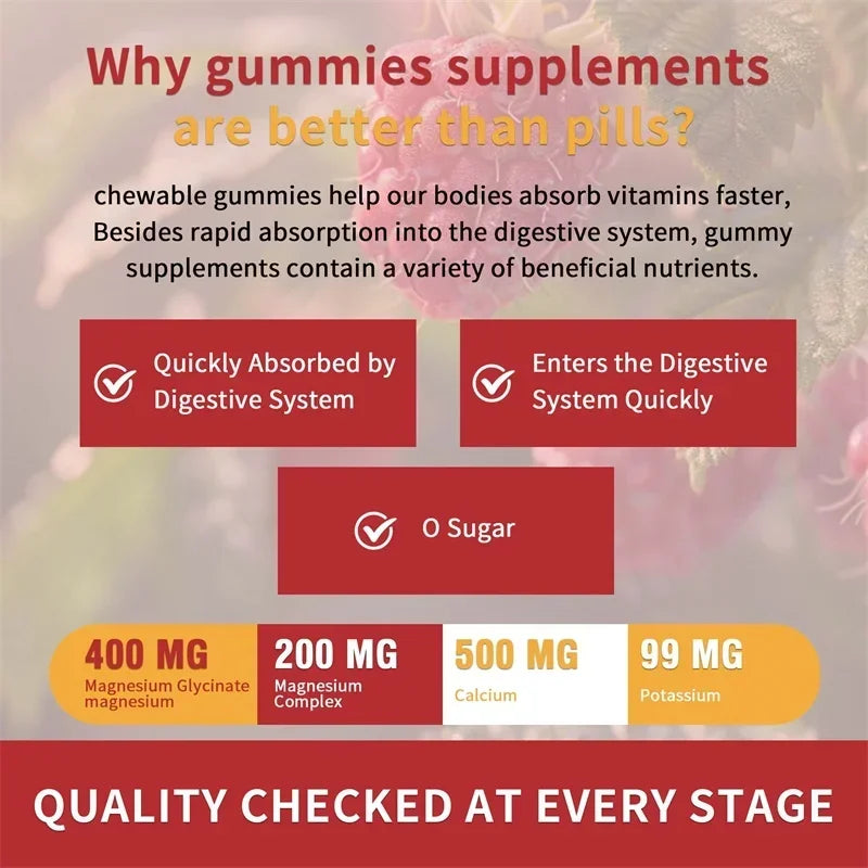 Xemenry Magnesium Glycinate Gummies supplement for leg cramp relief, muscle relaxation, and daily balance.