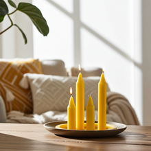 Yellow Mini Ritual Candles set of 4 small candles for altar work, manifestation, and ceremonial practice.