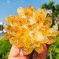 Yellow Phantom Quartz Crystal Cluster for meditation, home décor, and crystal collecting.