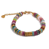 Yhpup colorful stone bead stackable bracelet for layering with other bracelets, casual styling, and daily wear.