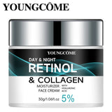 YOUNGCOME Day & Night Retinol Collagen Face Cream jar on white background.