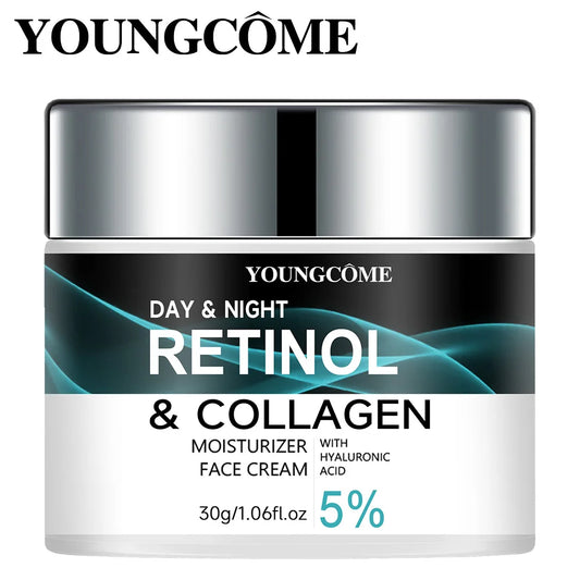 YOUNGCOME Day & Night Retinol Collagen Face Cream jar on white background.