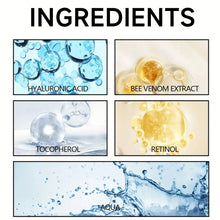 YOUNGCOME Retinol Face Cream key ingredients list showing retinol, hyaluronic acid, vitamin E, and botanical extracts.