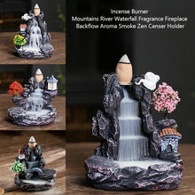 Zen Waterfall Backflow Incense Burner decor piece for incense burning, meditation, and relaxing home ambiance.