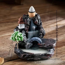 Zen Waterfall incense cone burner decor for scented cone use, yoga practice, and calming tabletop decoration.