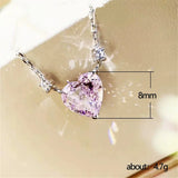 Zircon heart pendant necklace in vintage silver style for layering with outfits, gifting, and elegant everyday use.